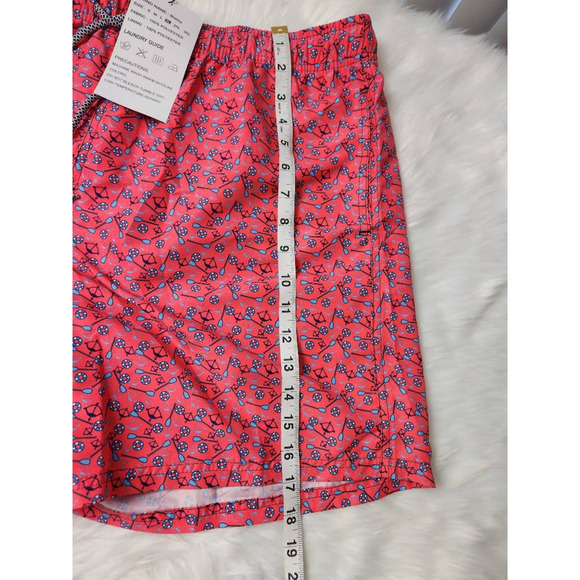Biwisy Mens Trunks Swim Shorts Pink Novelty Anchor Paddle Mesh Drawstring XL New - Picture 4 of 6